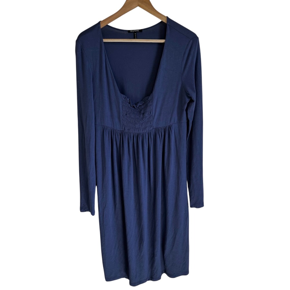 Daisy Fuentes Casual‎ Dress Long Sleeve Empire Waist Blue Size M